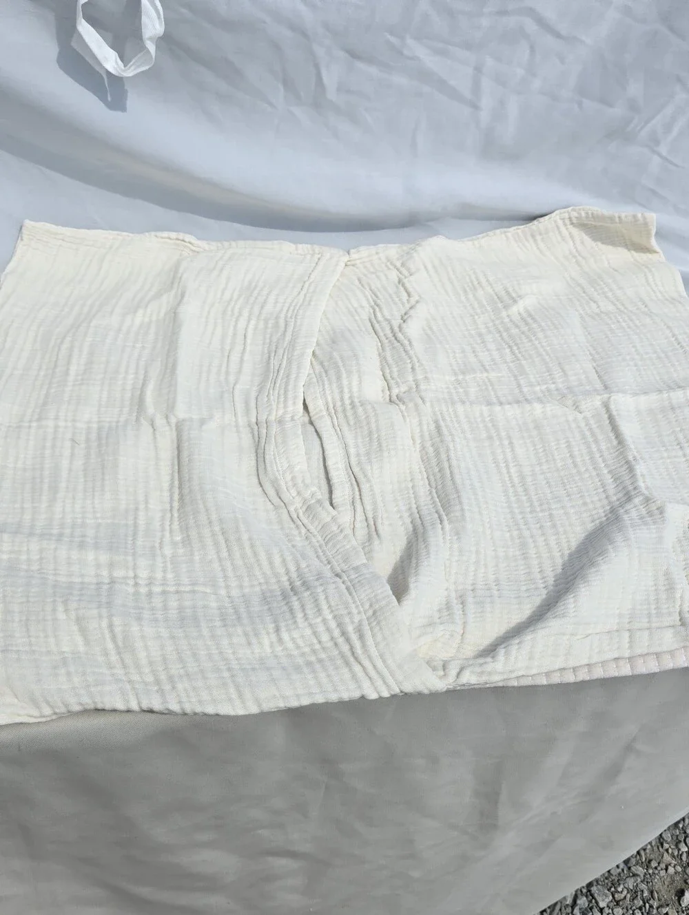 Quince FULL / QUEEN Organic Cotton Gauze Airy Duvet Cover Set & 2 Shams Undyed